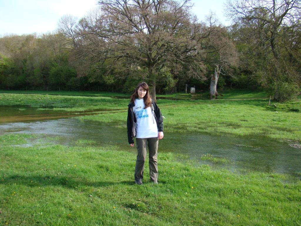 Becky at source of river Thames