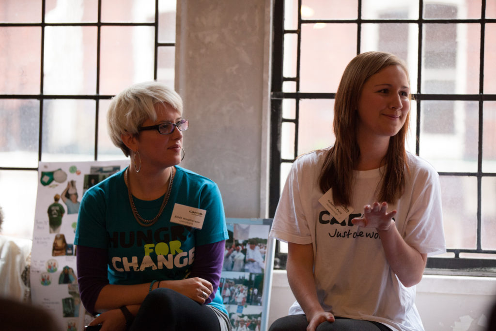 CAFOD Campaigns Manager Eilidh Macpherson and a supporter