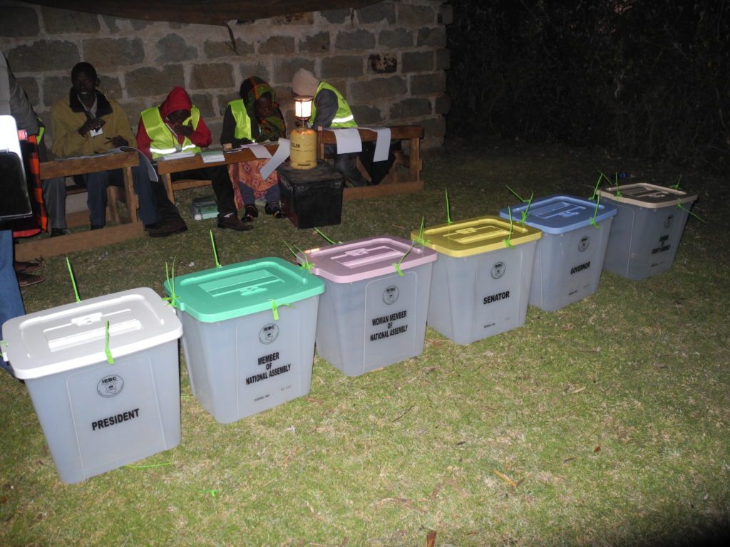 Polling clerks at the Kenya elections