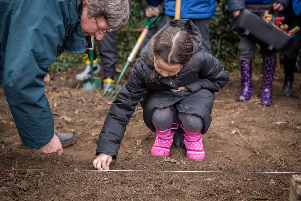 Pupils at St Laurence's Catholic Primary School in Cambridge Dig Deep with help from TV presenter & gardener Christine Walkden to highlight global hunger.