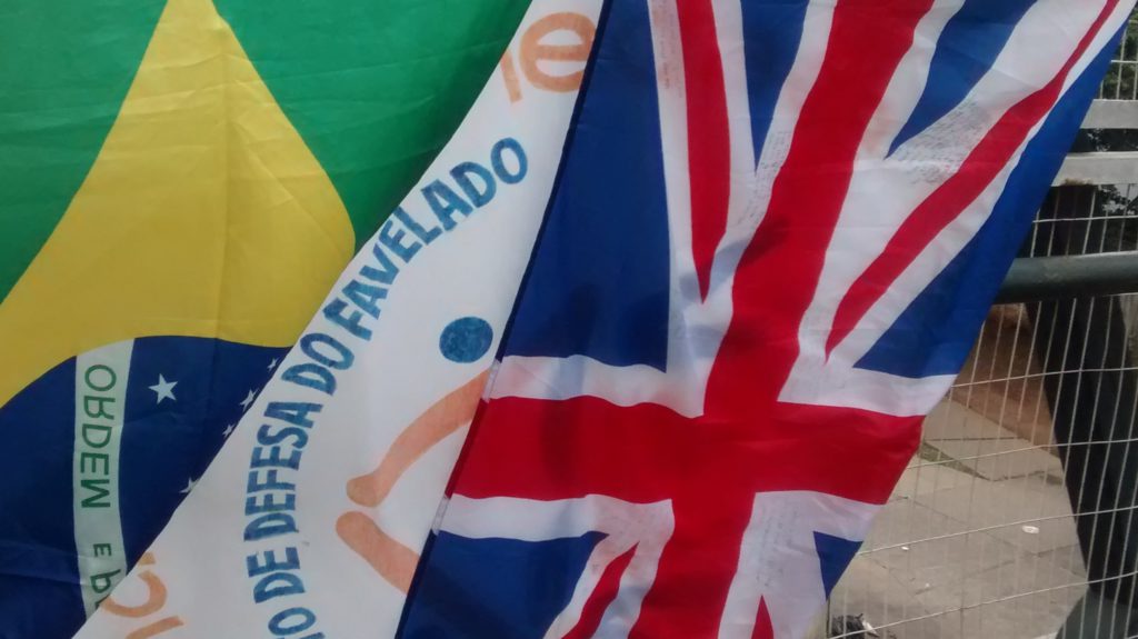 The flags - Brazil, England and MDF