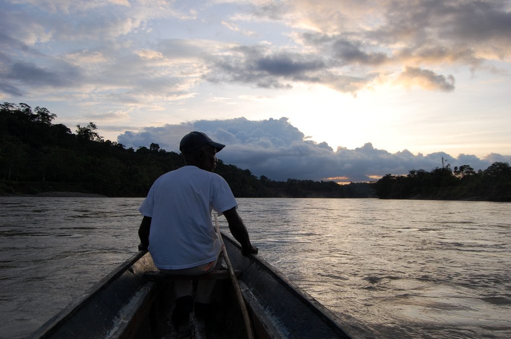 Man in boat, Colombia