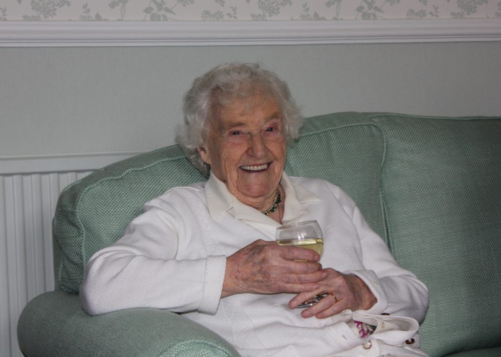 Winnie on her 90th birthday in 2012