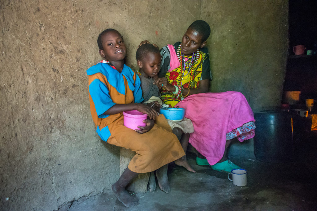 Sinteyo and her family in Kenya