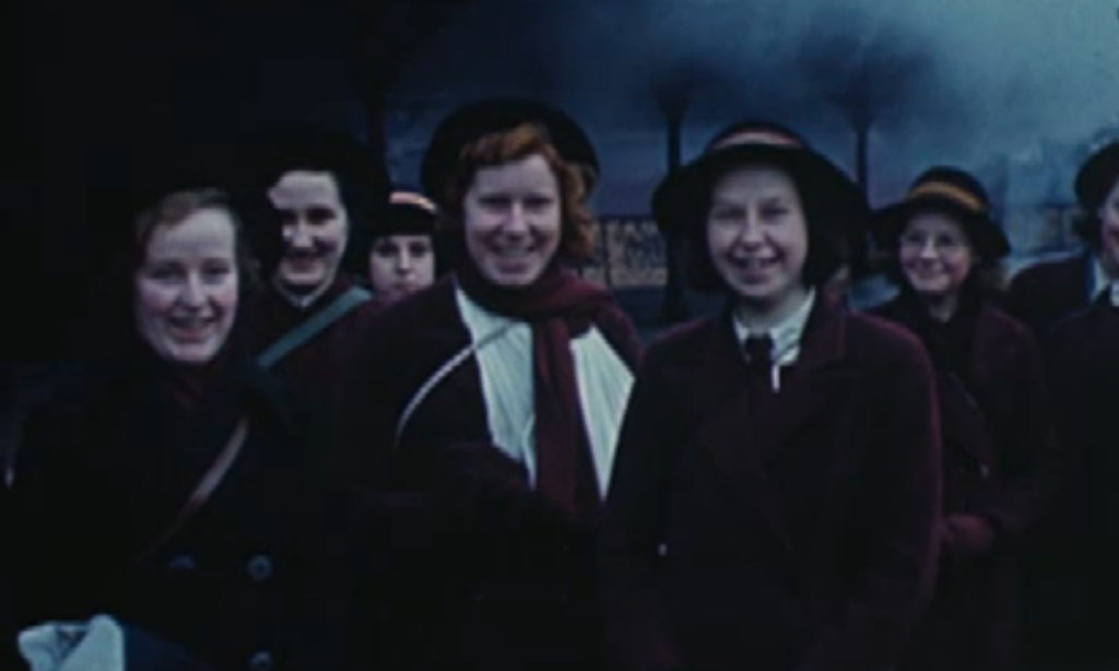 Winnie Murray (far left) with other Second World War evacuees in 1939 (Photograph: Yorkshire Film Archive)