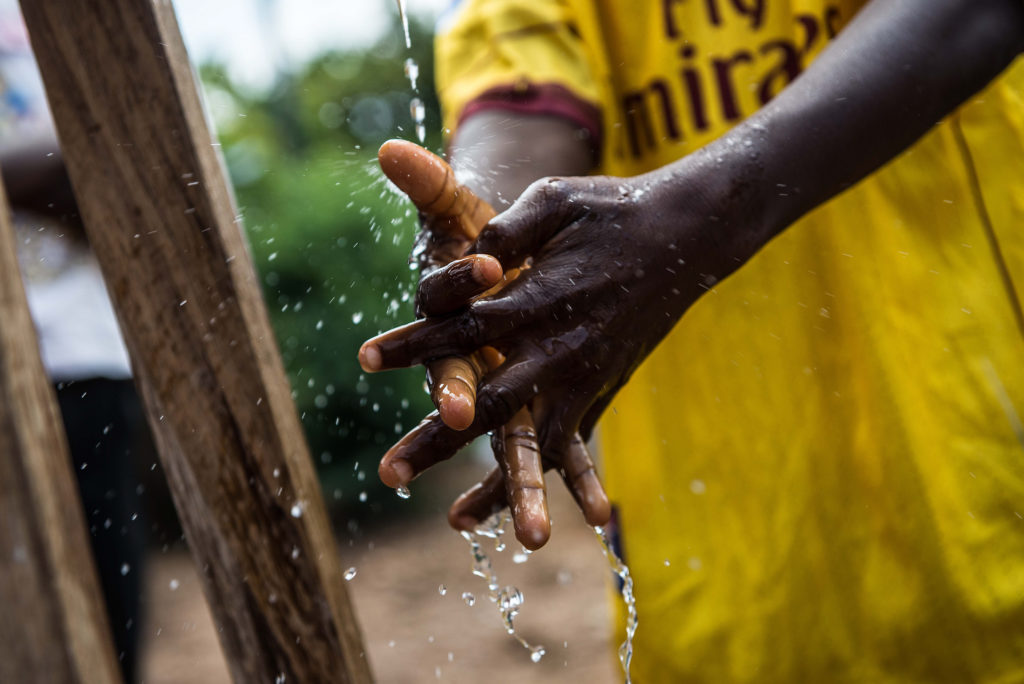 Hand washing in Sierra Leone to combat Ebola