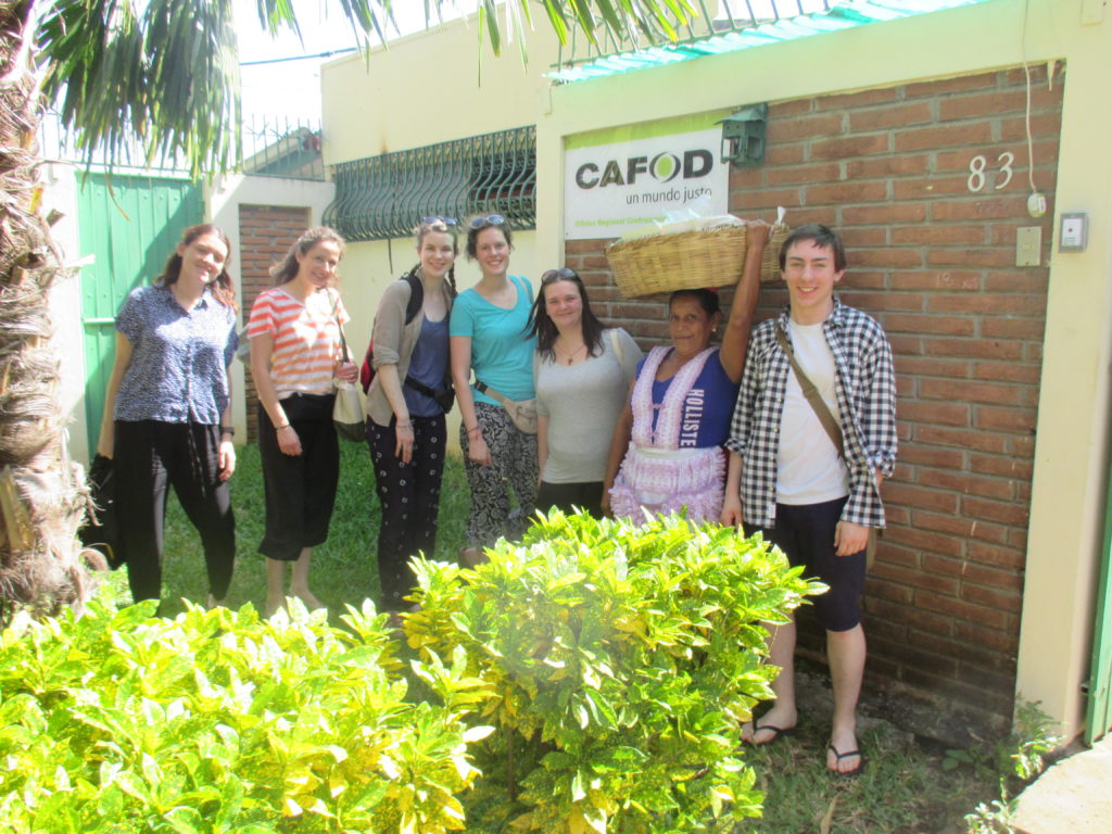 The Nicaragua Step into the Gap team outside CAFOD office