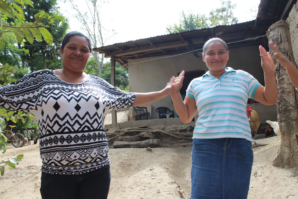 Delci (left) Dona Helen (right) doing Flame action