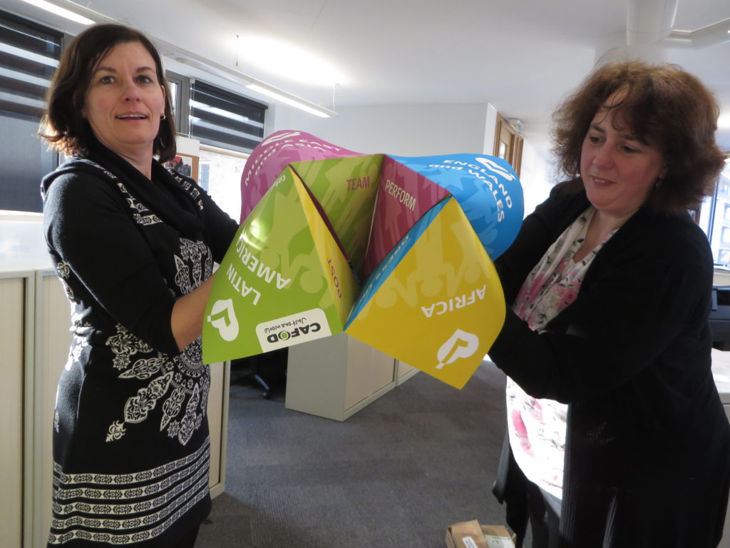 Lucy and Sarah prepare for the Flame lunchtime activity!