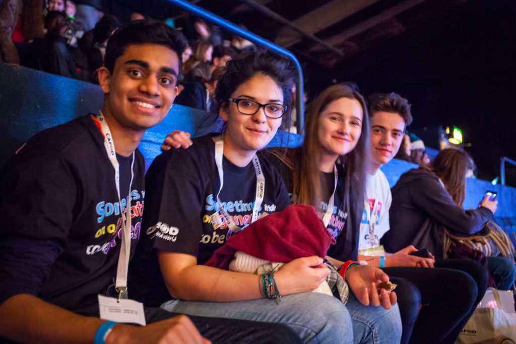 Nathaniel and Remi with other CAFOD young leaders at Flame2