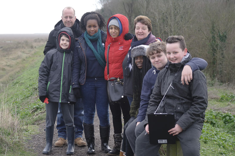 Bernie enjoys a walk at Othona with the All Saints young climate bloggers.