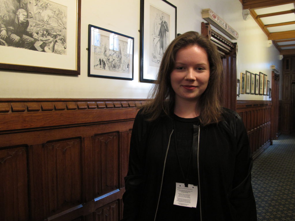 CAFOD supporter Amber in parliament