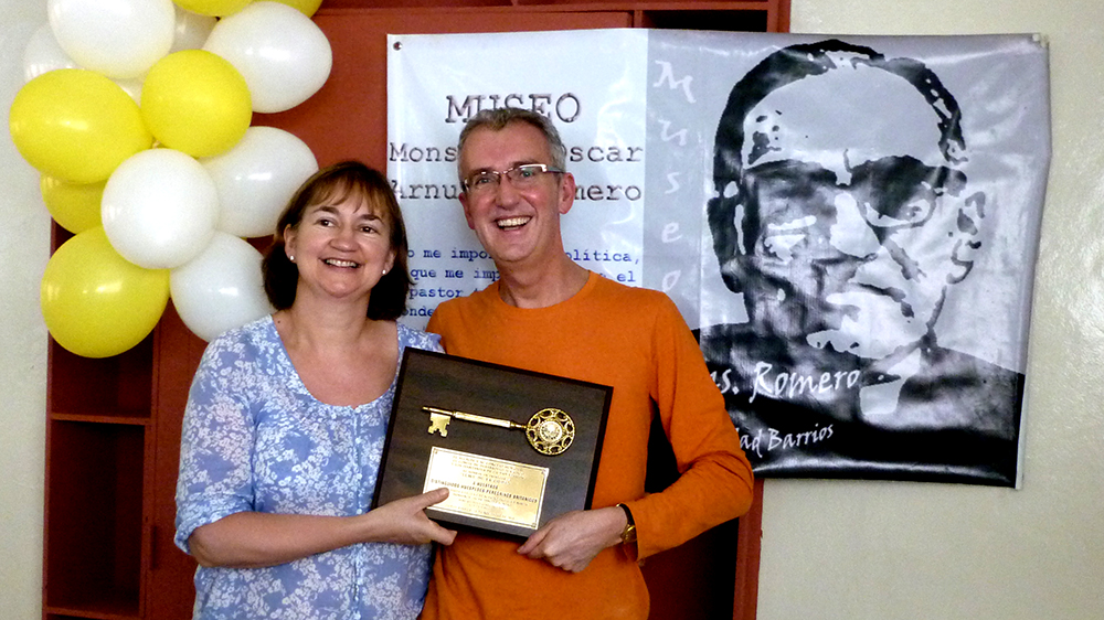 Denise and Tony visiting Oscar Romero’s birthplace