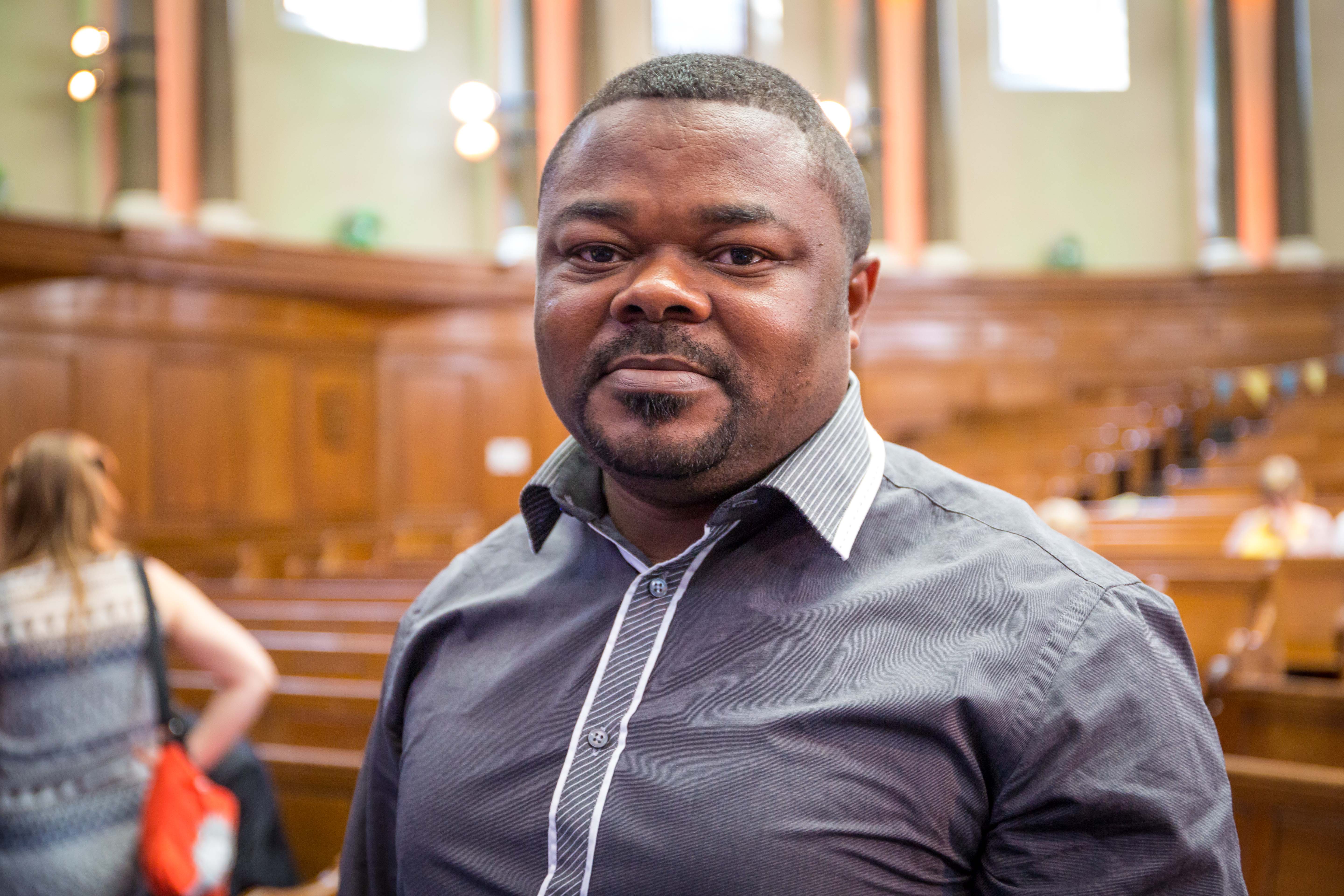 Michel Monginda at CAFOD climate lobby of parliament