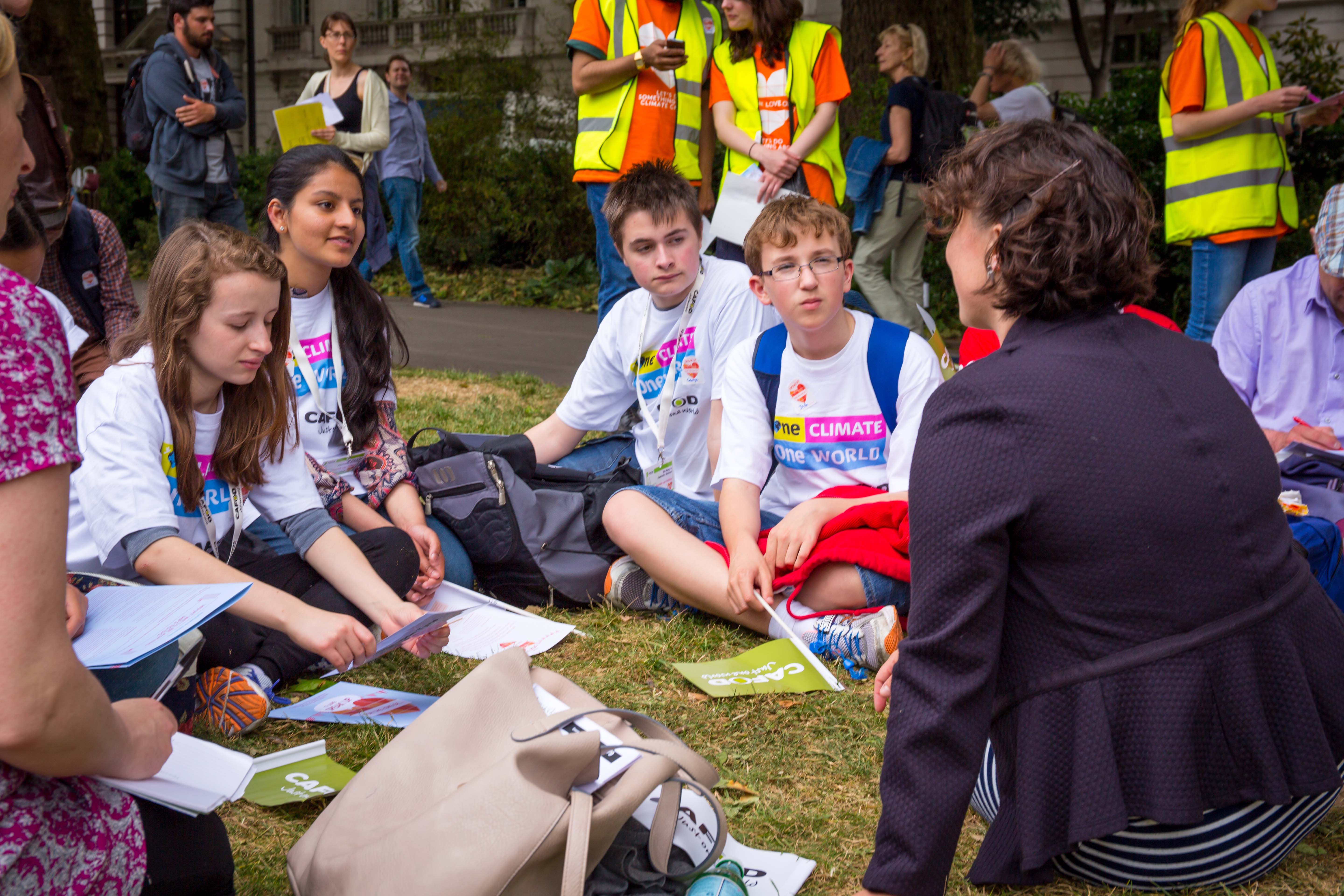 Young people at CAFOD climate lobby of parliament