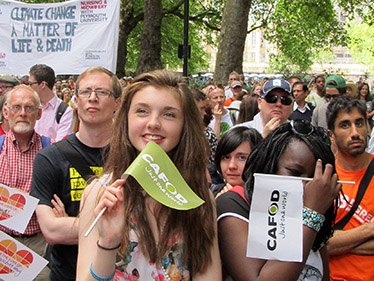 CAFOD supporters of all ages at the Climate Coalition lobby