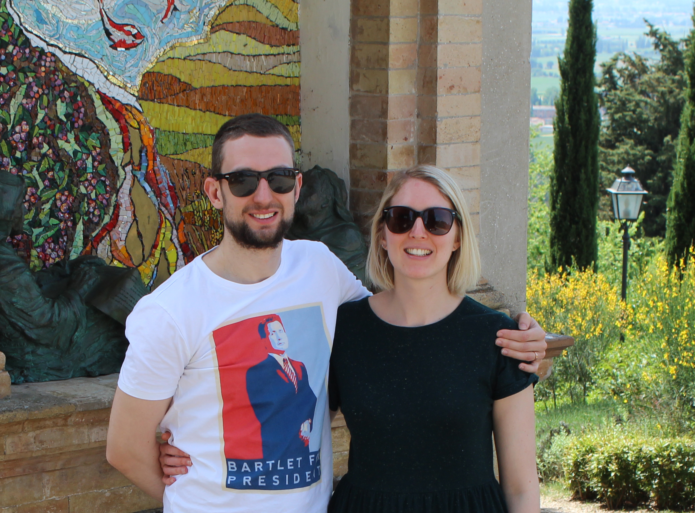 Megan outside San Damiano church