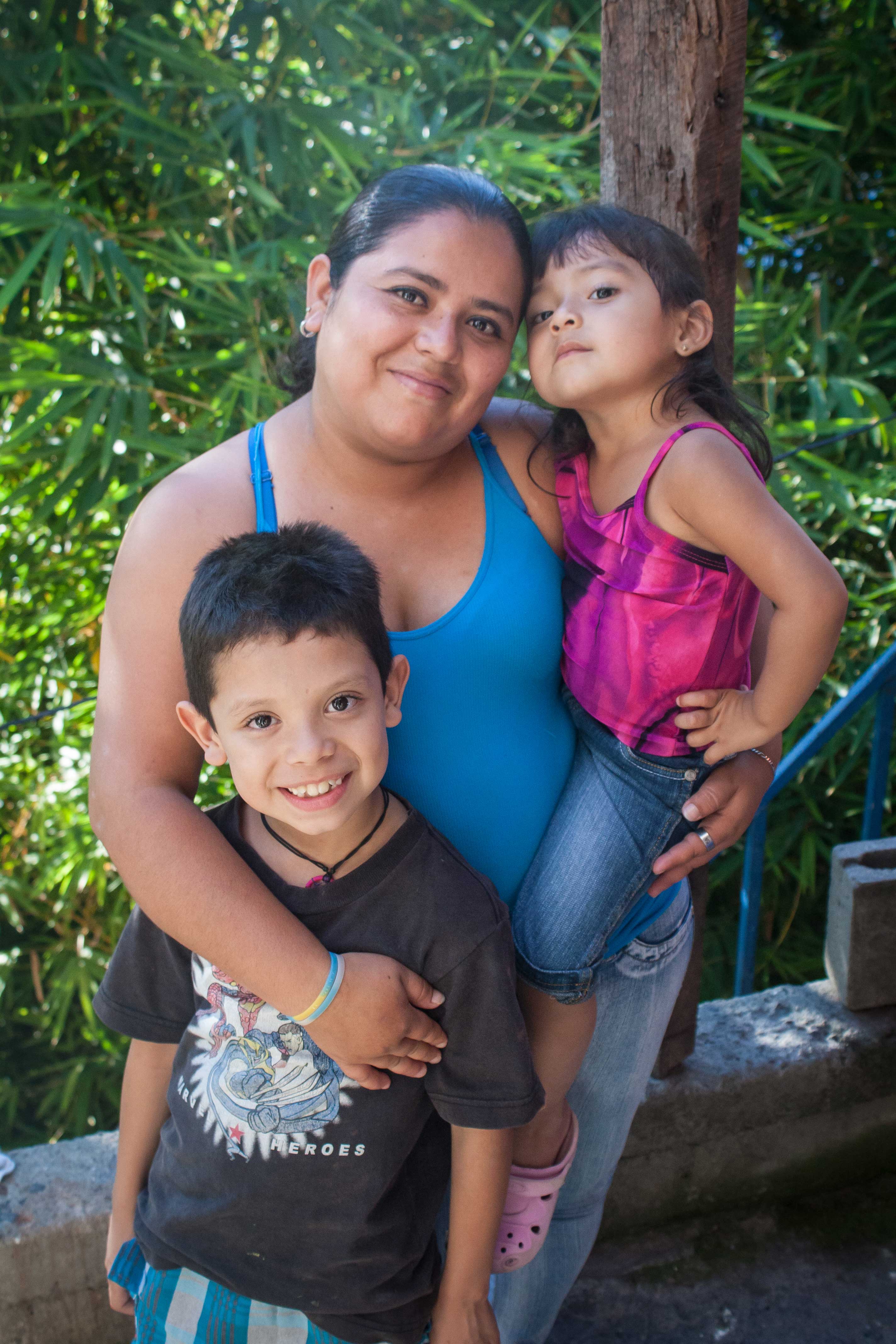 Diego with his mum and sister.