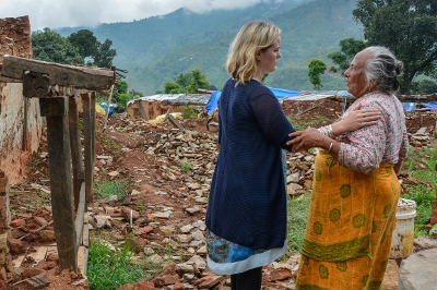 Jo meets Luma Kumari Nepal 83, whose life savings - money and jewellery - were inside her house when it collapesed