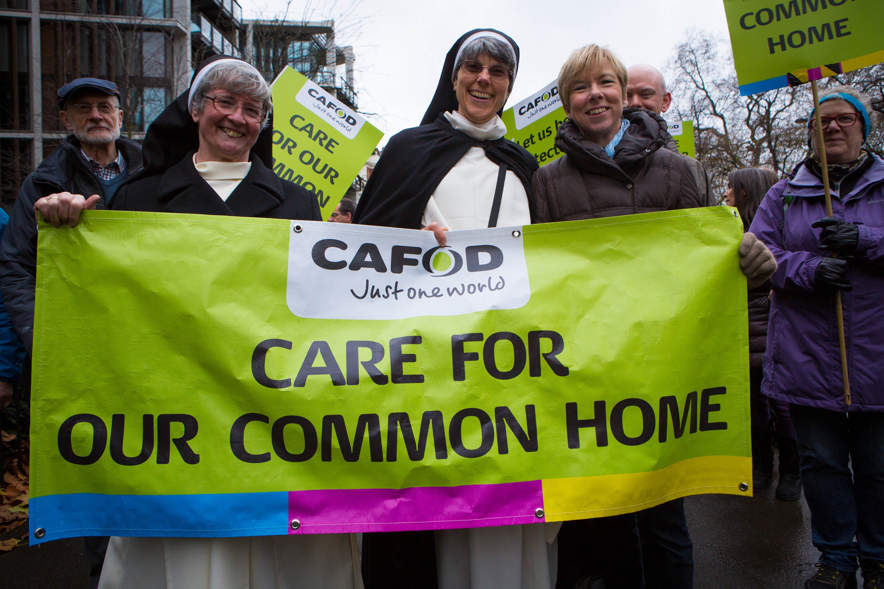 Sr Karen joined tens of thousands of people marching through London for action on climate change