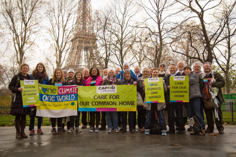 CAFOD campaigners at Paris climate talks