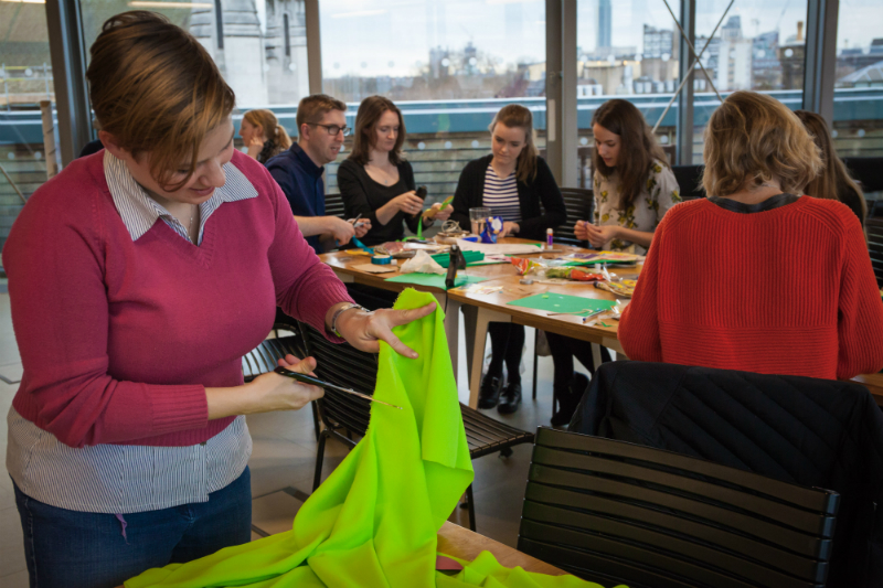 CAFOD colleagues craft their own green hearts