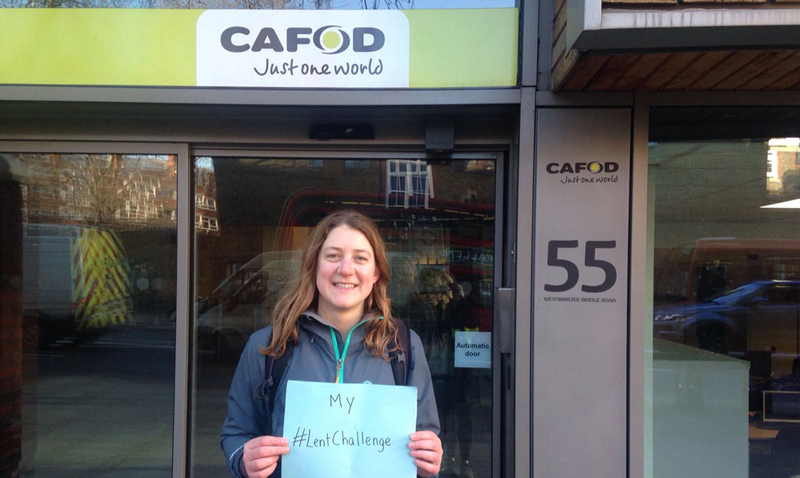 Laura at the end of her CAFOD Lent water challenge