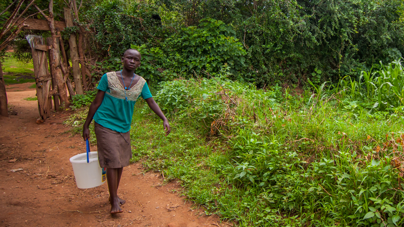 CAFOD Lent Proscovia collecting water