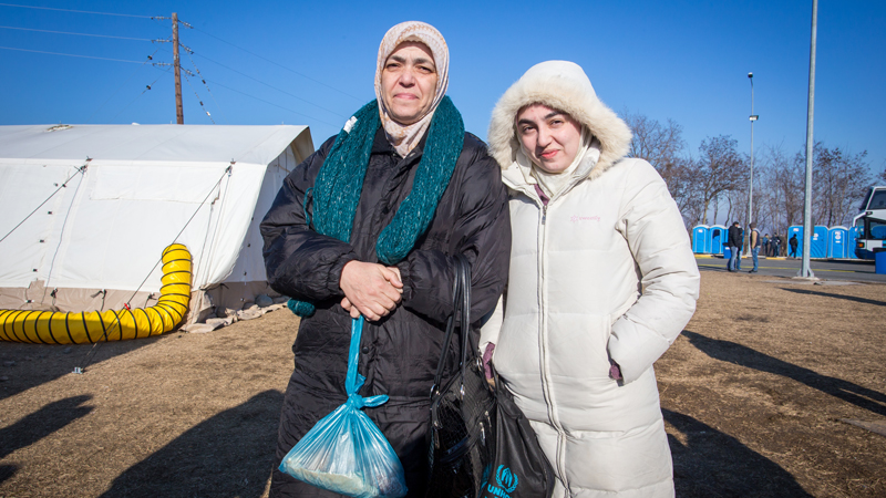 Syrian mother and daughter