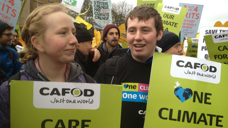 Francis (right) at the climate march in London.