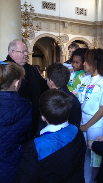 Sir Eric Pickles MP spoke to CAFOD young leaders at Brentwood Cathedral