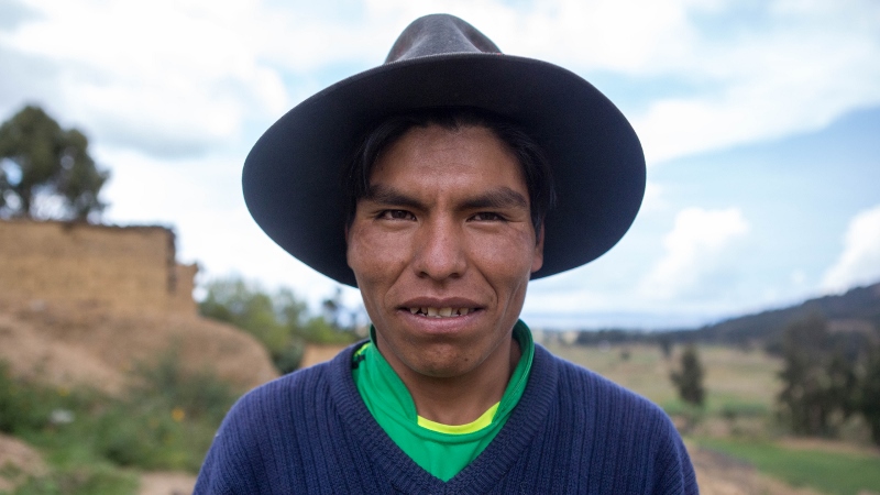 Vladimir on his land in the Altiplano