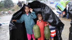 Children in a refugee camp