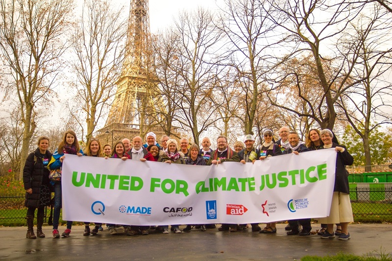 CAFOD campaigners at Paris climate change talks