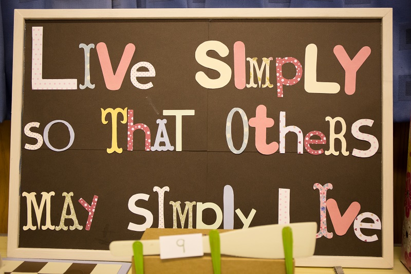 Livesimply sign at Our Lady and St Edward's church, Lancaster diocese