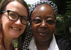 Hannah, CAFOD policy analyst with Sr Mathilde Mubanga in Zambia