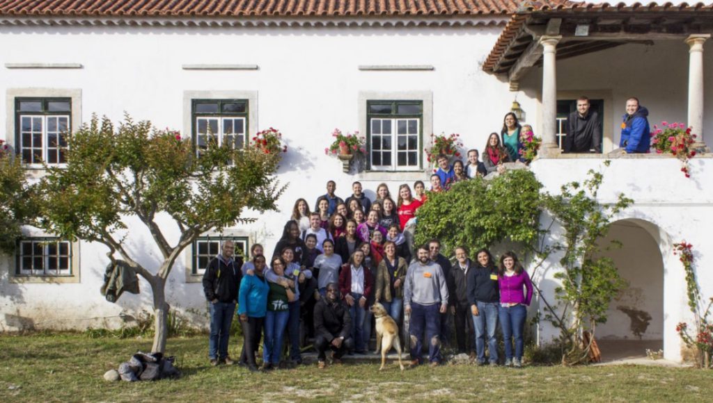 Sandra with other members of the group from around the world.