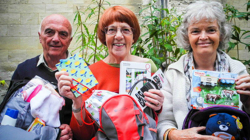 St John the Baptist Cathedral Livesimply and Justice and Peace members in Norwich have filled rucksacks for asylum seekers as part of their Emergency Rucksack Project, one of their livesimply activities.