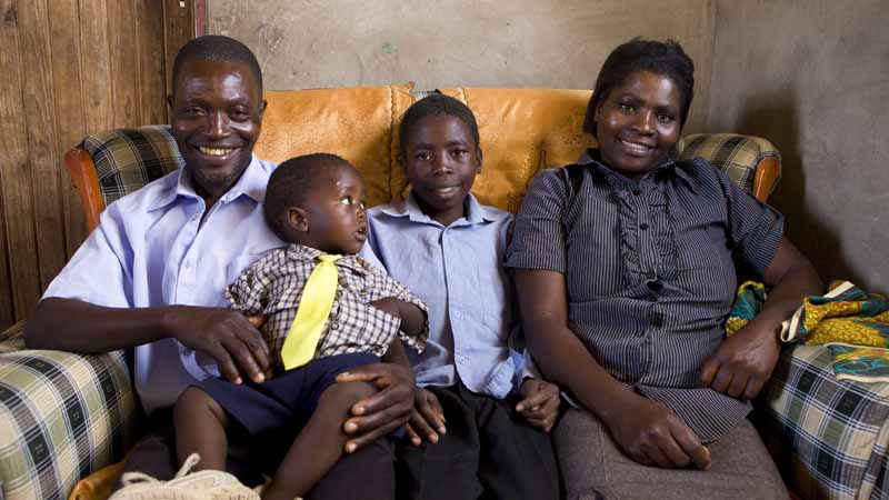 Marian with her husband Kiniel and sons Tawanda and Svondo in 2011