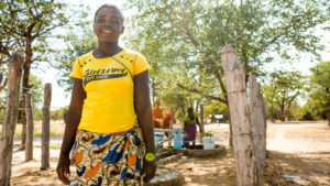 Beauty at her communitys borehole