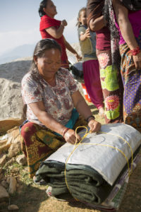 distribution of blankets in Gorkha district in Nepal.