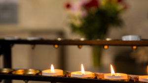 Candles burning in the Cathedral