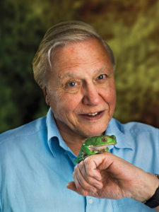  Sir David Attenborough with a frog