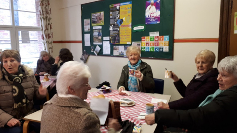 Soup lunch at St Osburg's in Coventry.