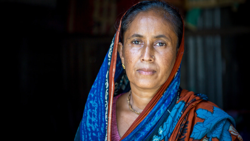 A Bangladeshi woman looks confidently at the camera