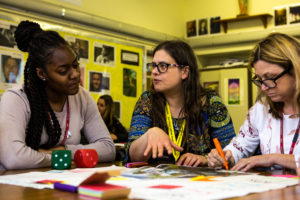 Susan explaining an activity to teachers as part of a Connecting Classrooms through Global Learning course.