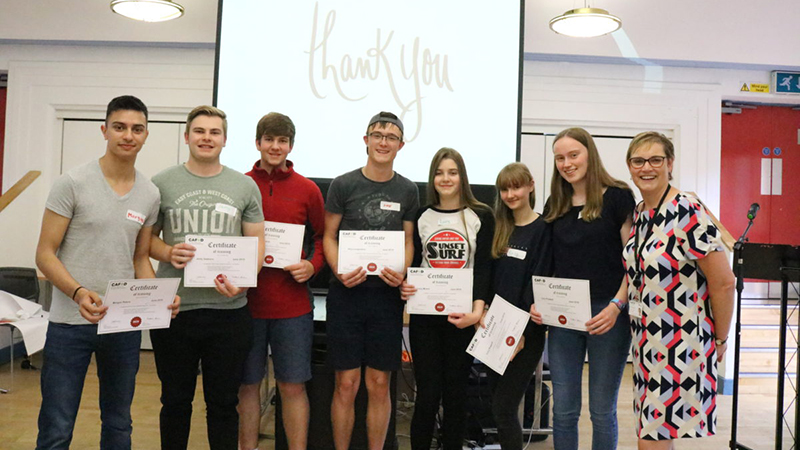 A group of young people completing the young leadership programme