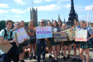 Students taking action with CAFOD during the recent climate mass lobby