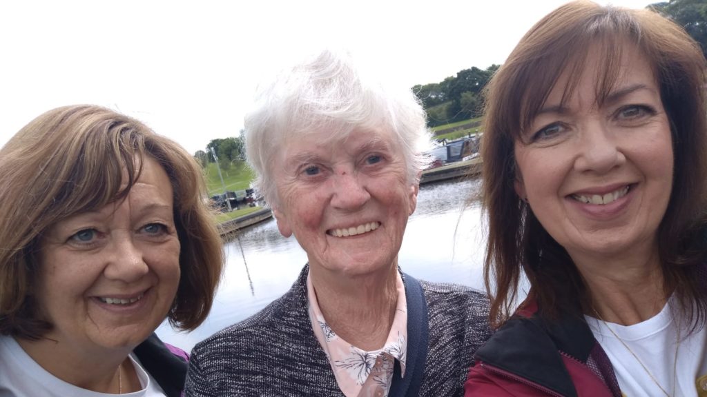 Parishioners on a memory walk