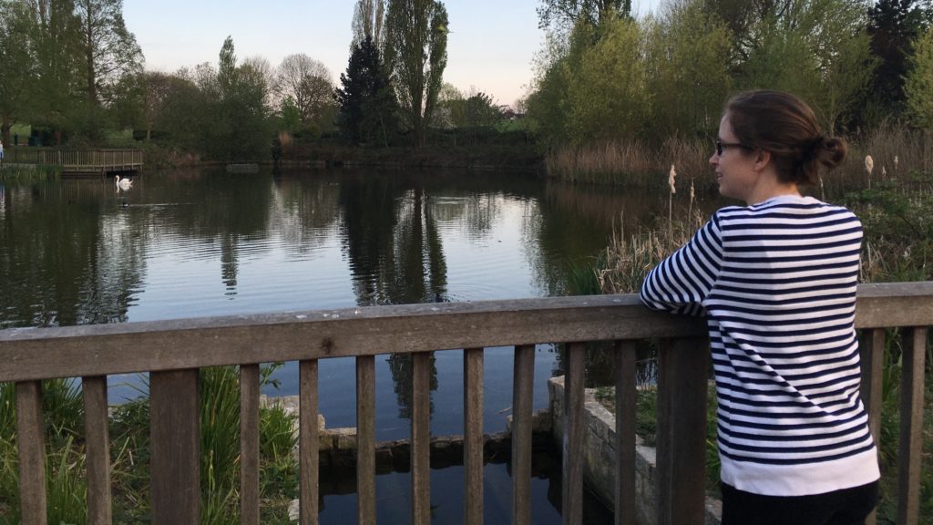 Barbara finds nature in a duck pond in her local park during her daily run